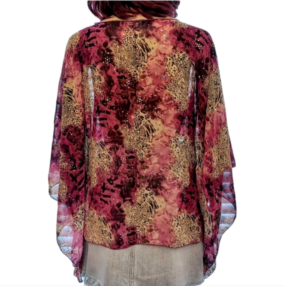 Jaipur Semi-sheer Cover-up Top - Size Medium - Picture 8 of 8